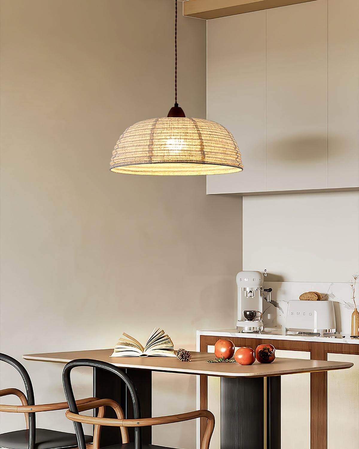 Holz & Stoff Hängeleuchte