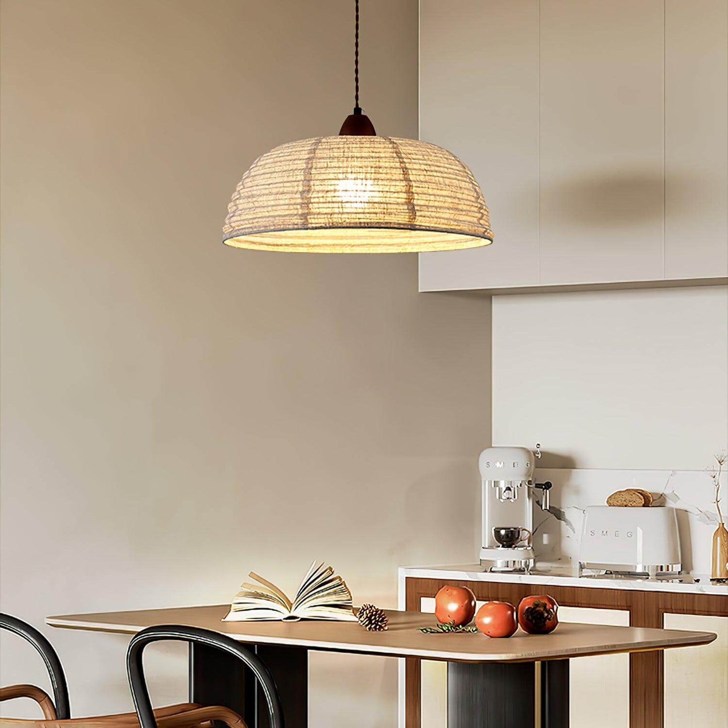 Holz & Stoff Hängeleuchte