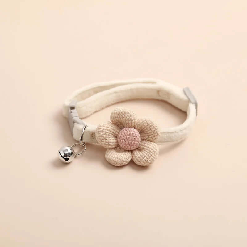 Collier réglable pour chat avec fleur