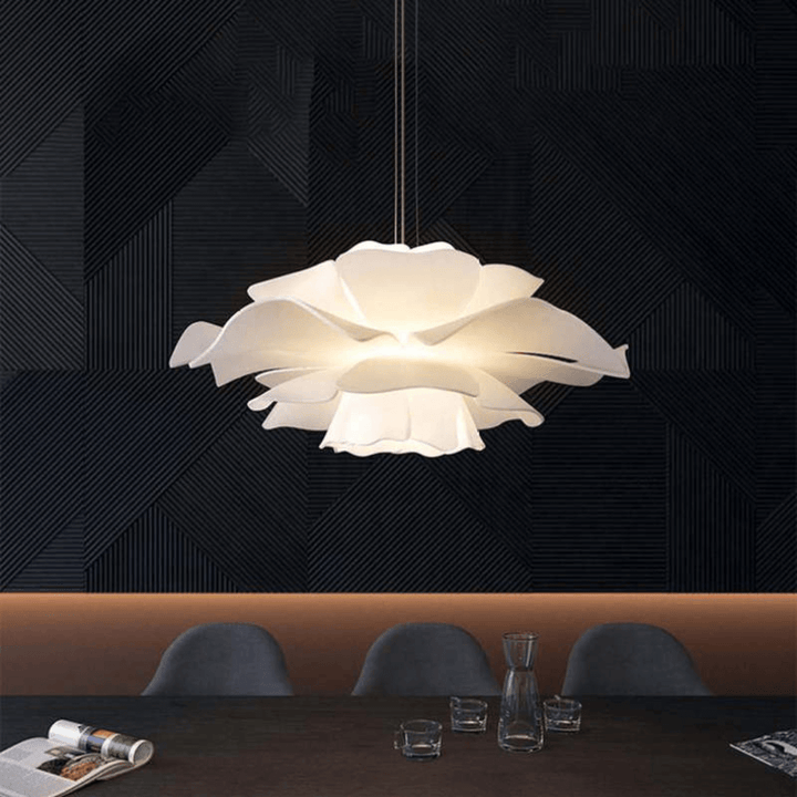 Lampe suspendue moderne fleur en métal blanc
