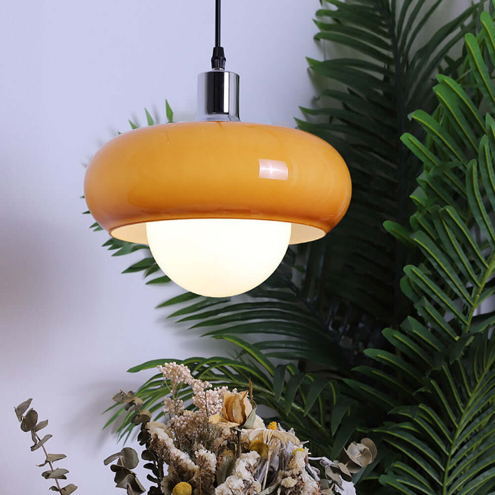 Kaffee Glas Pendelleuchte Bauhaus Stil