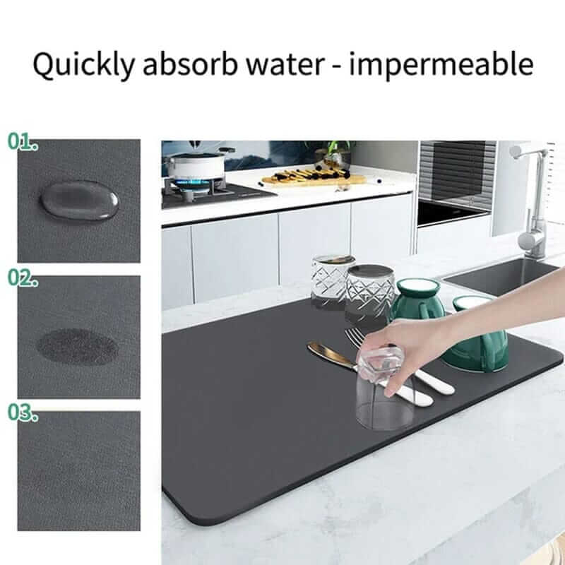 Abtropfmatte Küche Super Absorbierend Schnelltrocknend