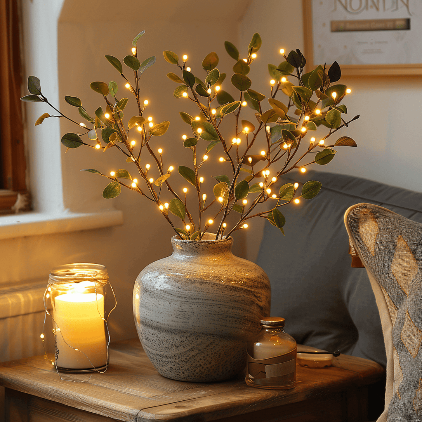 Branche décorative LED 70 cm - blanc chaud