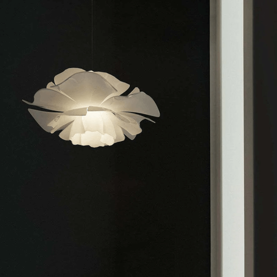 Lampe suspendue moderne fleur en métal blanc