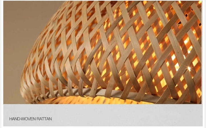 Lampe suspendue en bambou faite à la main