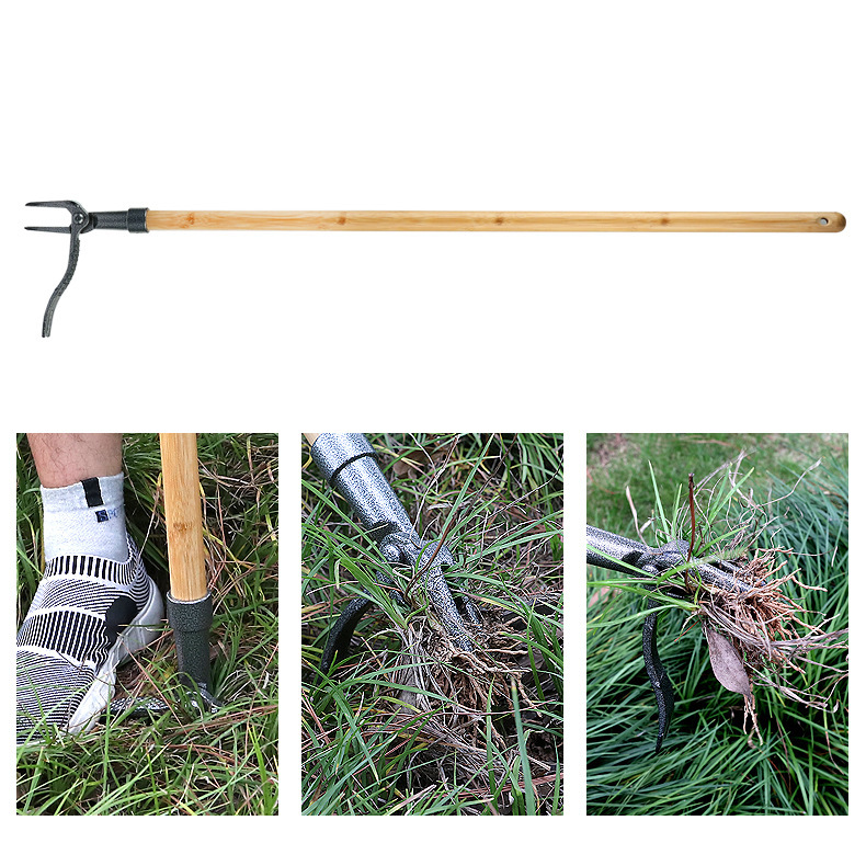 Effektiver Unkrautzieher mit stabilem 4-Krallen-Kopf und ergonomischem Griff zur präzisen Wurzelentfernung im Garten.