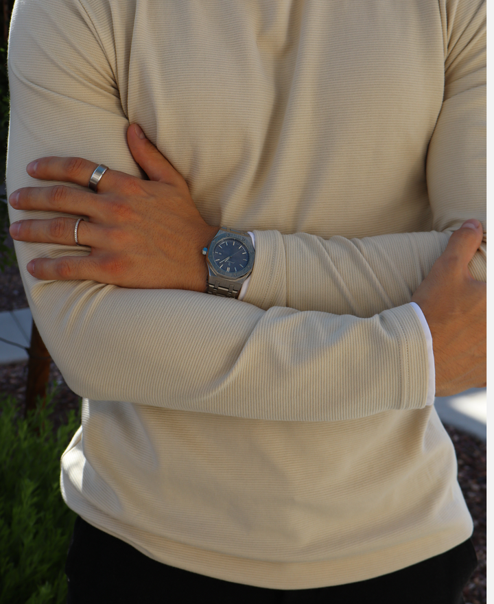 "Elegante Herren Armbanduhr, 41mm Edelstahl, zeitloses Design, minimalistisches Zifferblatt, kratzfest und wasserdicht."