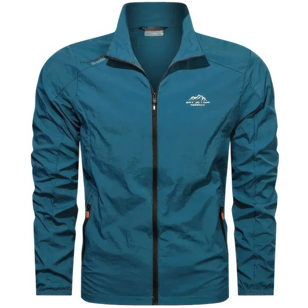 "Elegante Herren-Windjacke mit Reißverschluss, leichtes Material, ergonomischer Schnitt, ideal für Camping & Hiking."