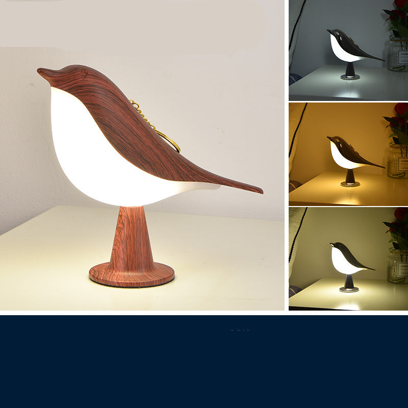 "Elegante vogelförmige Lampe mit drei LED-Leuchtstufen für flexible, energiesparende Beleuchtung und stilvolles Ambiente."
