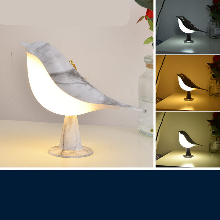 "Elegante vogelförmige Lampe mit drei LED-Leuchtstufen für flexible, energiesparende Beleuchtung und stilvolles Ambiente."