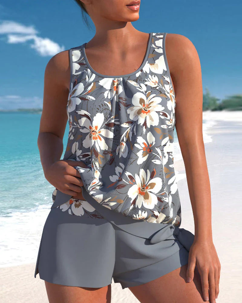 Eleganter ärmelloser Tankini für Damen, modisches Design, vielseitige Farben, optimaler Komfort am Strand und Pool.