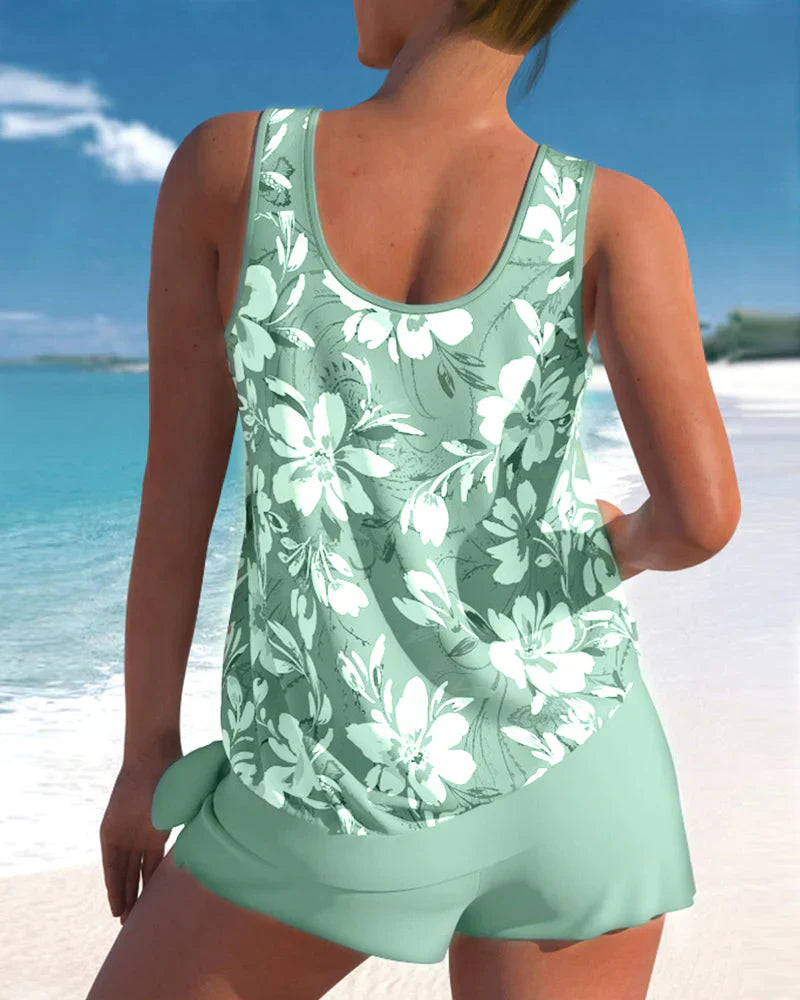 Eleganter ärmelloser Tankini für Damen, modisches Design, vielseitige Farben, optimaler Komfort am Strand und Pool.