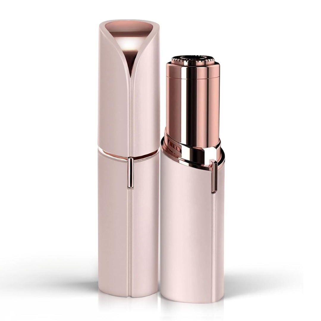 "Eleganter elektrischer Gesichtshaarentferner für Frauen, blau; ideal für präzise Haarentfernung bei empfindlicher Haut."