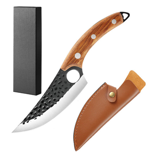 "Elegantes japanisches Küchenmesser mit scharfer Klinge und rutschfestem Holzgriff, ideal für Präzisionsschnitte."