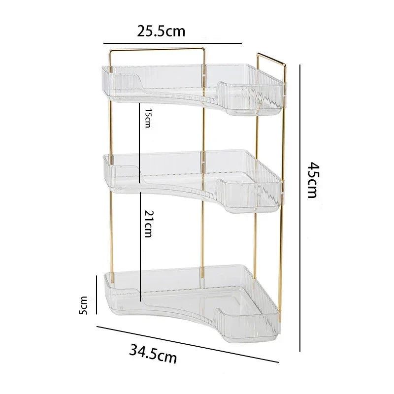 "Elegantes Metall-Eckregal mit minimalistischer Ästhetik, ideal zur stilvollen Aufbewahrung und Raumnutzung in kleinen Ecken.