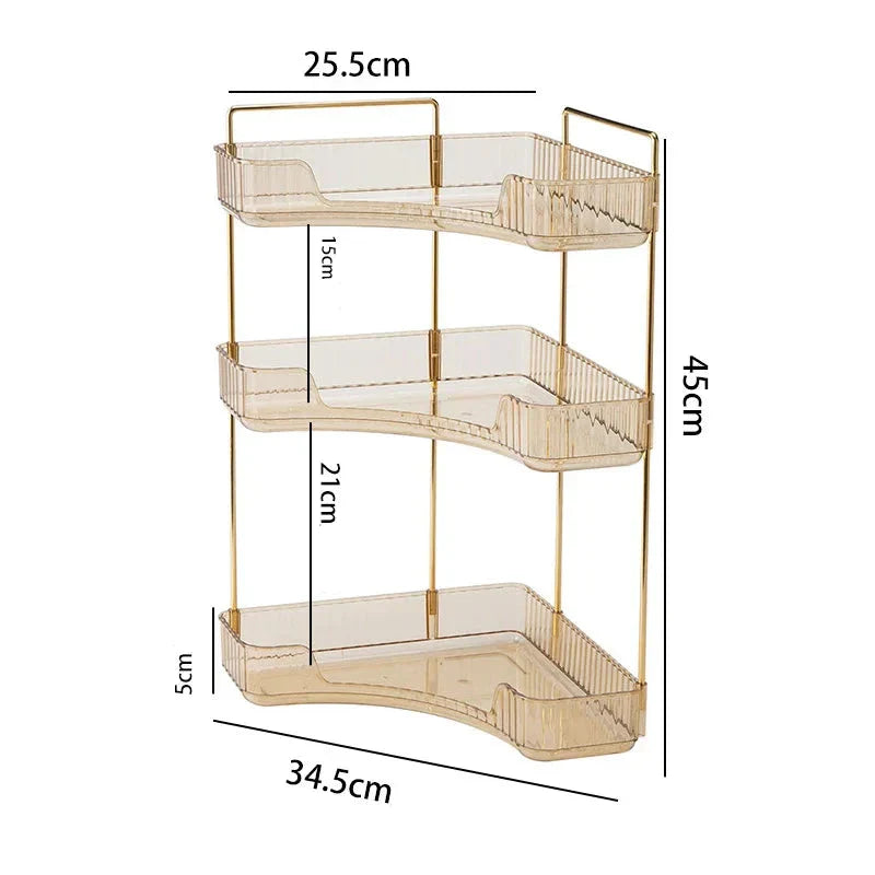 "Elegantes Metall-Eckregal mit minimalistischer Ästhetik, ideal zur stilvollen Aufbewahrung und Raumnutzung in kleinen Ecken.