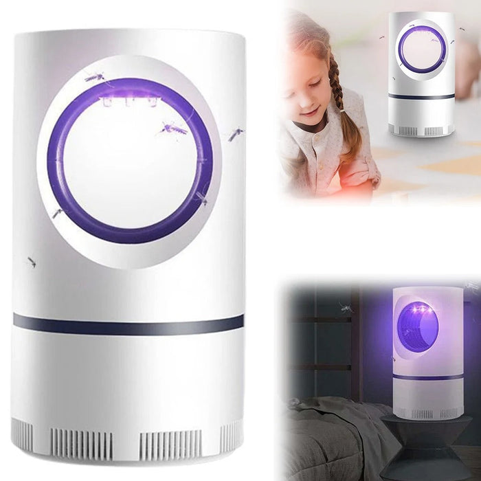 "Elektrische Mückenkiller-Lampe zieht Mücken mit UV-Licht an, leise und effektiv, ideal für ruhige Sommerabende."