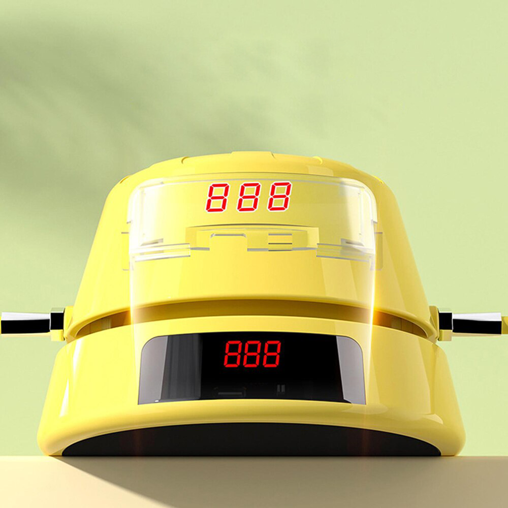 "Elektrische Springseilmaschine mit Bluetooth, verstellbare Geschwindigkeit, gelbes tragbares Design, Fitness-Training"