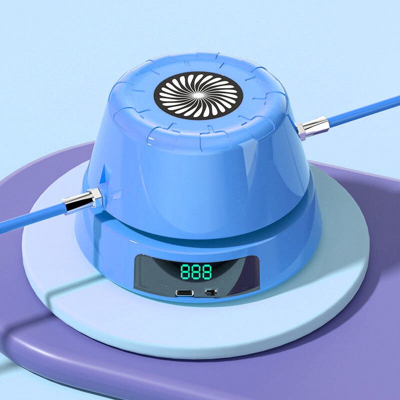 "Elektrische Springseilmaschine mit Bluetooth, verstellbare Geschwindigkeit, gelbes tragbares Design, Fitness-Training"