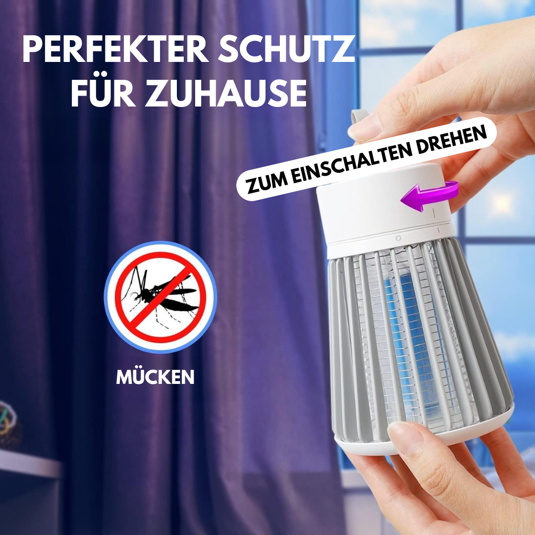 "Elektrische UV-Moskitofalle mit modernem Design, geeignet für Innen- und Außenbereiche, effektiver Mückenschutz."