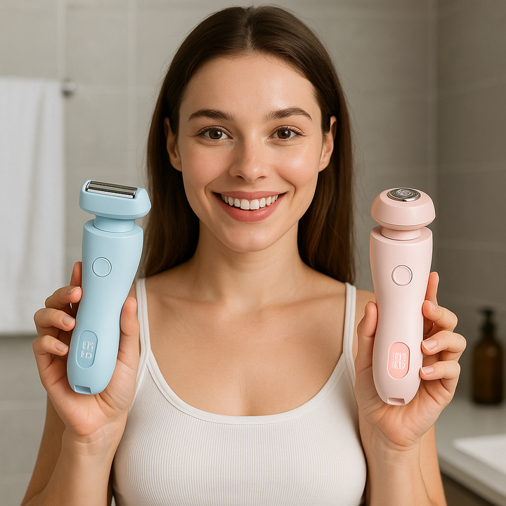 Elektrischer Rasierer für empfindliche Haut mit sanfter, gründlicher Haarentfernung, ideal für Nass- oder Trockenrasur.