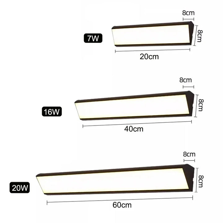 Energieeffiziente LED-Wandleuchte für Außen; modernes Design, wasserdicht, ideal für Terrassen und Eingang.