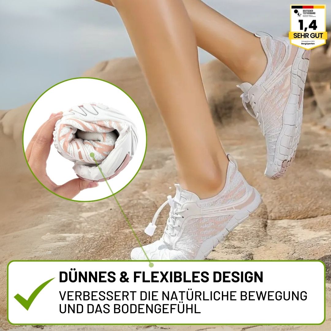 "Ergonomische Barfußschuhe mit breitem Design, ideal für natürliche Bewegungen im Alltag, bequem und gelenkschonend"