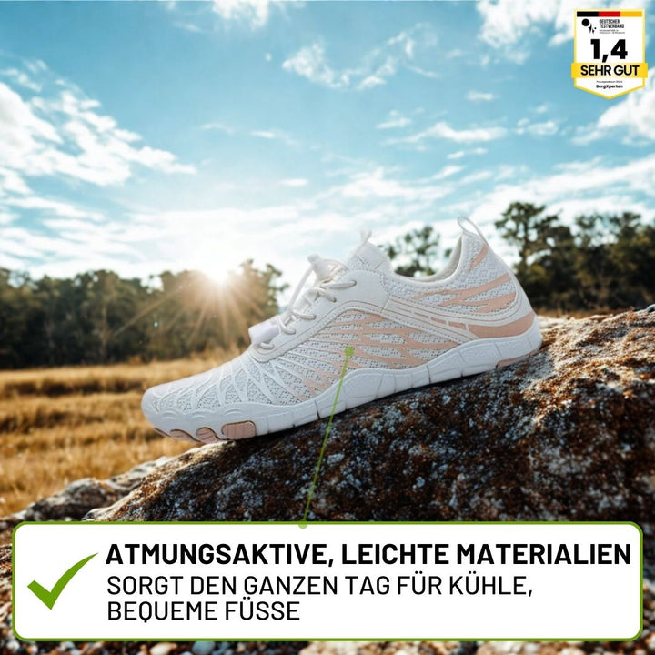 "Ergonomische Barfußschuhe mit breitem Design, ideal für natürliche Bewegungen im Alltag, bequem und gelenkschonend"