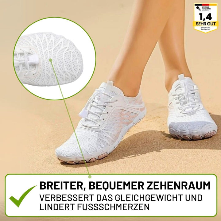 "Ergonomische Barfußschuhe mit breitem Design, ideal für natürliche Bewegungen im Alltag, bequem und gelenkschonend"