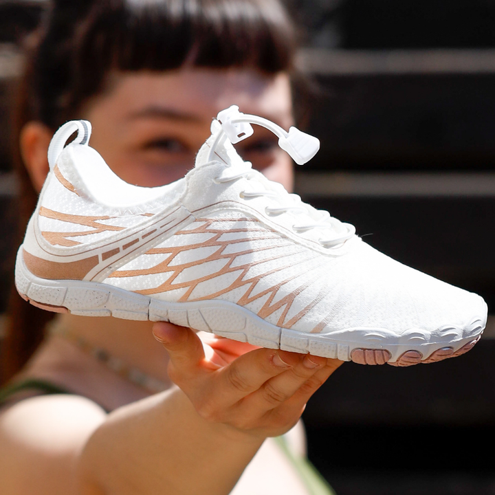 "Ergonomische Barfußschuhe mit breitem Design, ideal für natürliche Bewegungen im Alltag, bequem und gelenkschonend"