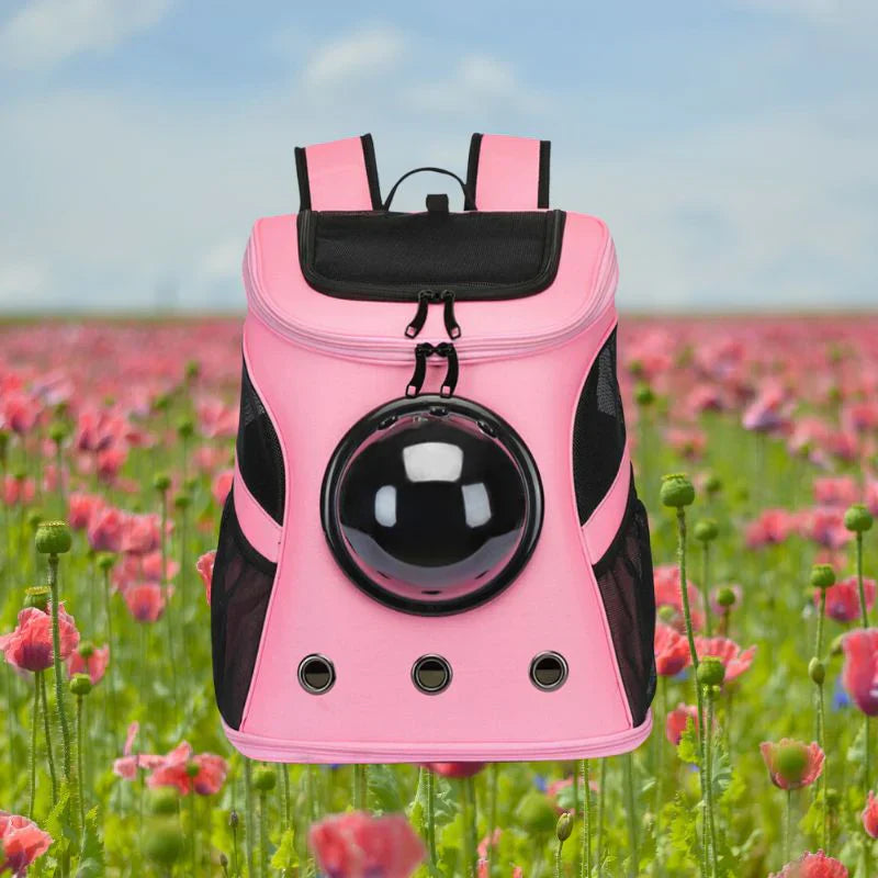 Ergonomische Katzen Transporttasche mit Netzbelüftung, weicher Polsterung, ergonomischem Design und großem Sichtfenster.