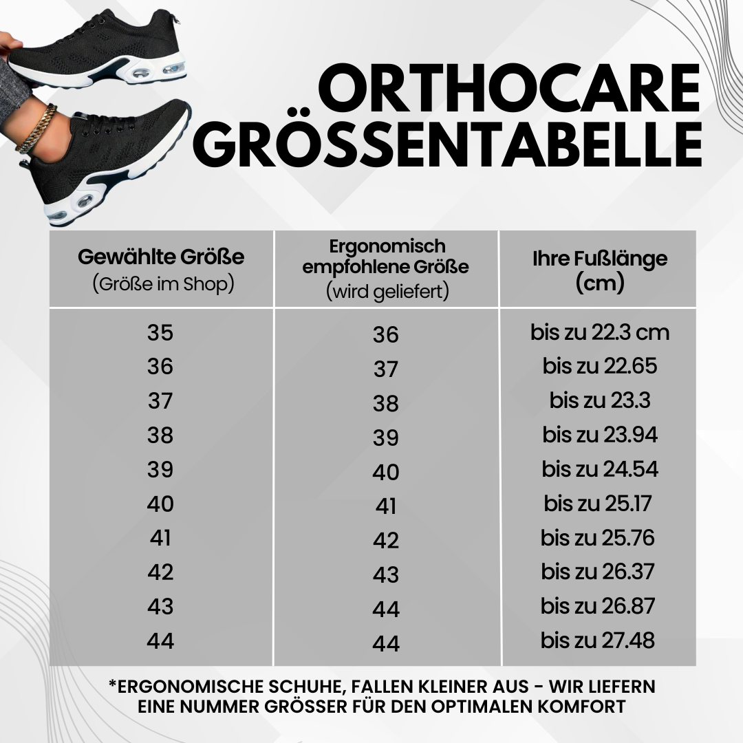 Ergonomische OrthoCare Schuhe, graues Design, mit flexibler Sohle und atmungsaktivem Material, für Komfort und Fußgesundheit.