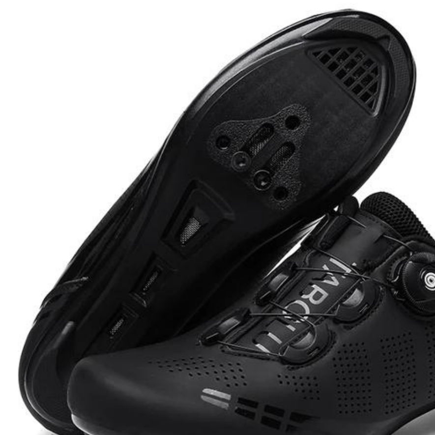 Ergonomische orthopädische Radschuhe, atmungsaktive Materialien, fördern ideale Fußhaltung, verfügbar in Rot, Schwarz, Weiß.
