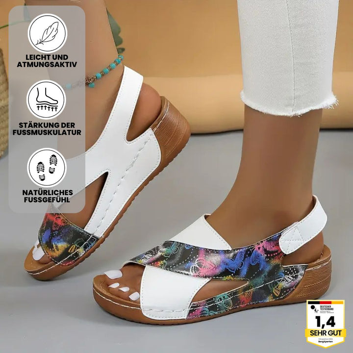 "Ergonomische, rutschfeste Sandalen in Beige für ultimativen Komfort und Schmerzlinderung auf verschiedenen Untergründen."