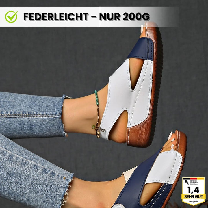 "Ergonomische, rutschfeste Sandalen in Beige für ultimativen Komfort und Schmerzlinderung auf verschiedenen Untergründen."