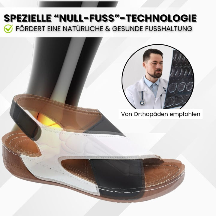 "Ergonomische, rutschfeste Sandalen in Beige für ultimativen Komfort und Schmerzlinderung auf verschiedenen Untergründen."