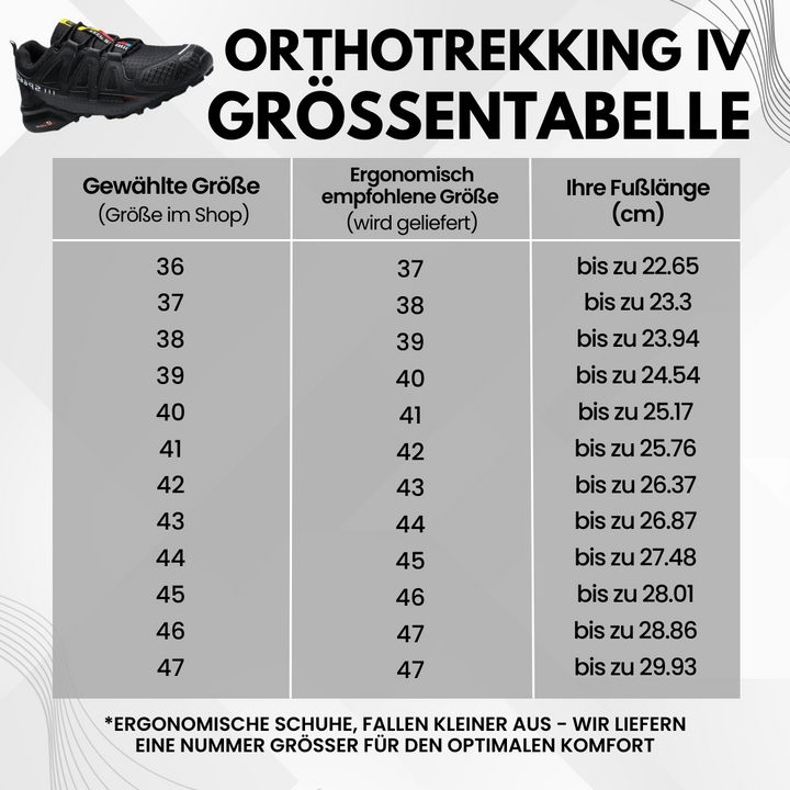 "Ergonomische Wanderschuhe OrthoTrekking IV, grau, rutschfeste Sohle, atmungsaktives Material, ideal fürs Wandern"