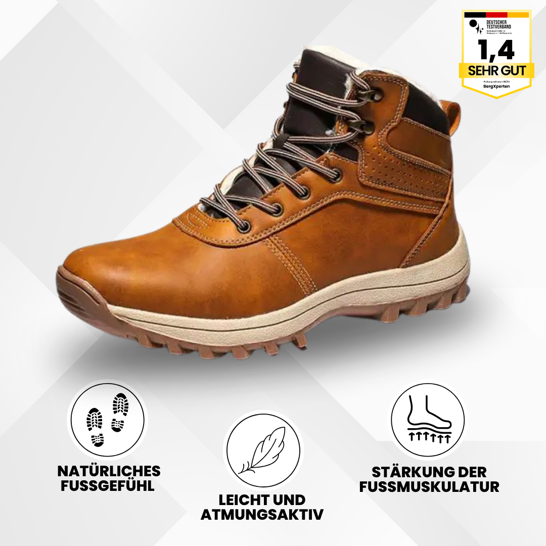 "Ergonomische, wasserdichte Winterschuhe, schwarzer Stiefel für kalte Tage, bequeme Passform, atmungsaktiv, schmerzlindernd."