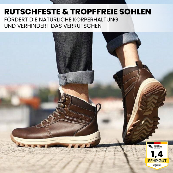 "Ergonomische, wasserdichte Winterschuhe, schwarzer Stiefel für kalte Tage, bequeme Passform, atmungsaktiv, schmerzlindernd."