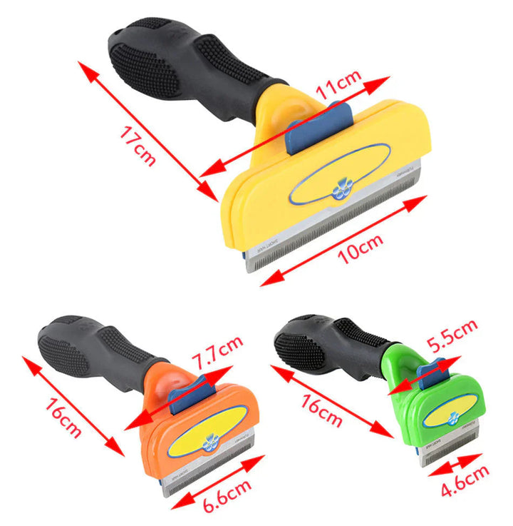 "Ergonomischer Floh- und Nissenkamm für Hunde und Katzen, abgerundete Zinken, komfortabler Griff, gelb, grün, orange."