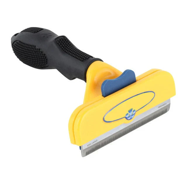 "Ergonomischer Floh- und Nissenkamm für Hunde und Katzen, abgerundete Zinken, komfortabler Griff, gelb, grün, orange."