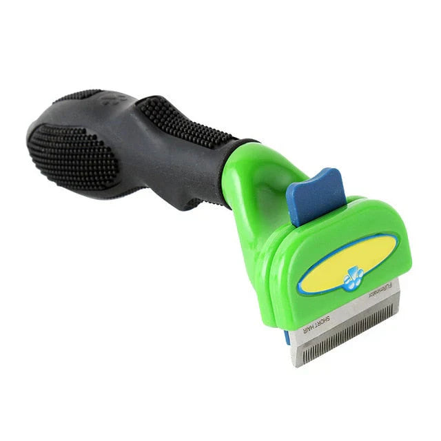 "Ergonomischer Floh- und Nissenkamm für Hunde und Katzen, abgerundete Zinken, komfortabler Griff, gelb, grün, orange."