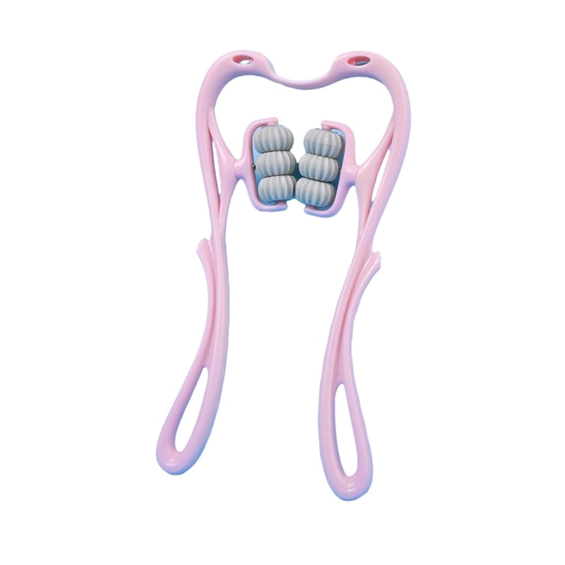 "Ergonomischer Nackenmassageroller, 6 drehbare Kugeln, tragbar, für Nacken- und Rückenmuskeln, geräuschfrei"