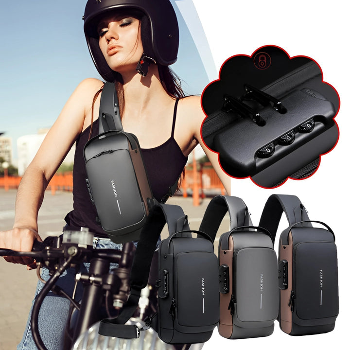 "Ergonomischer USB Rucksack Herren, Anti-Diebstahl, wasserdicht, für Pendeln/Reisen, mit USB-Port, Schwarz"