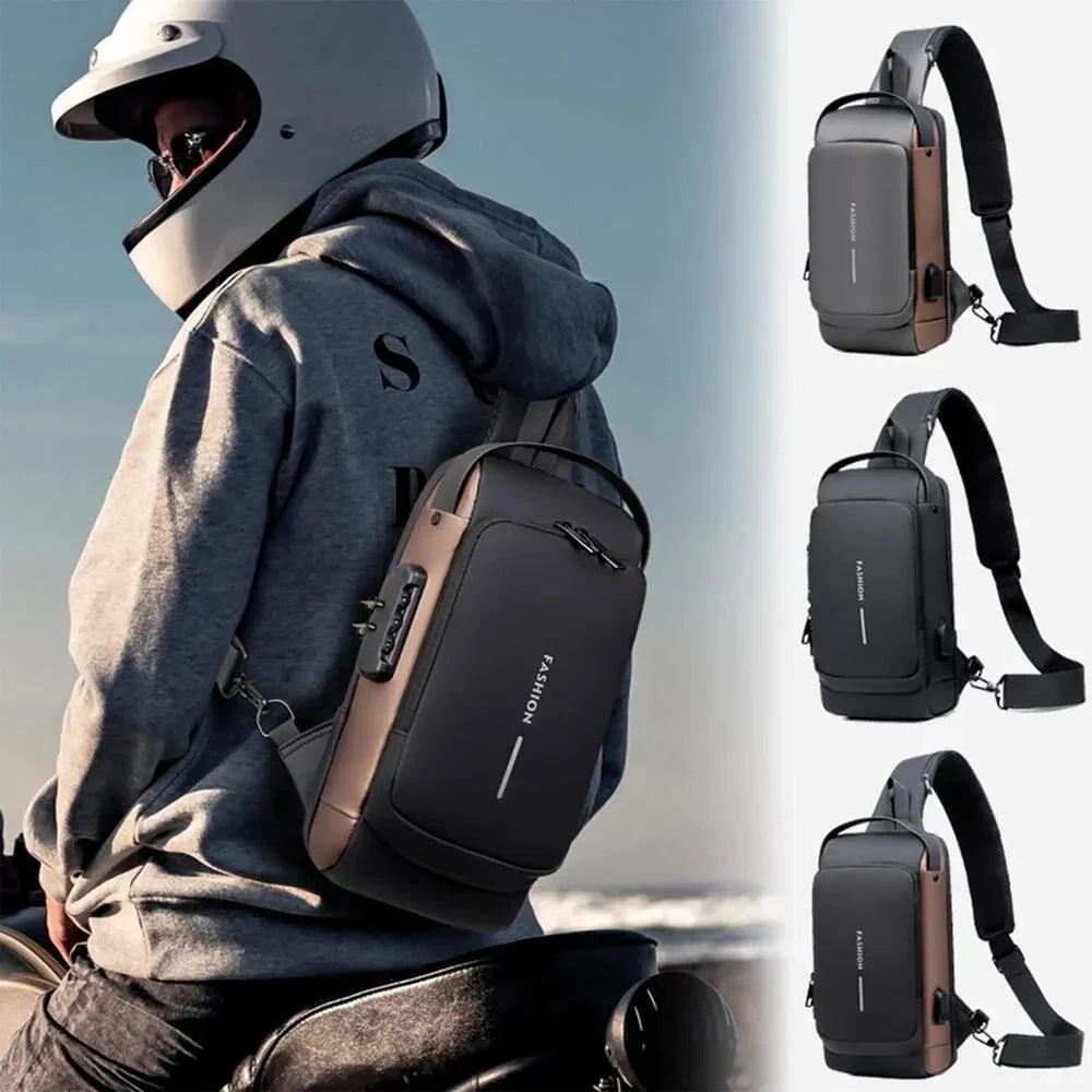 "Ergonomischer USB Rucksack Herren, Anti-Diebstahl, wasserdicht, für Pendeln/Reisen, mit USB-Port, Schwarz"