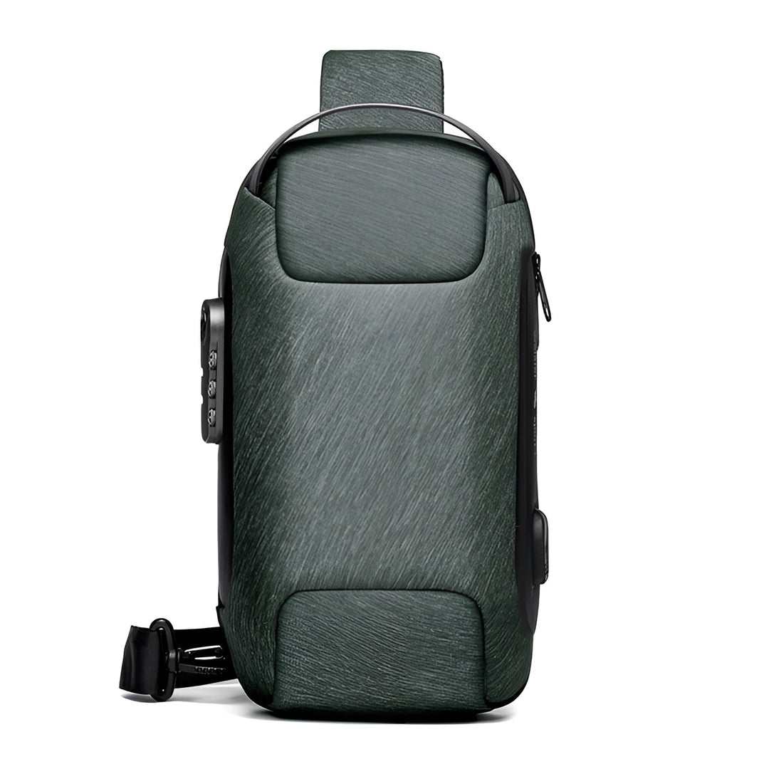 "Ergonomischer USB Rucksack Herren, Anti-Diebstahl, wasserdicht, für Pendeln/Reisen, mit USB-Port, Schwarz"