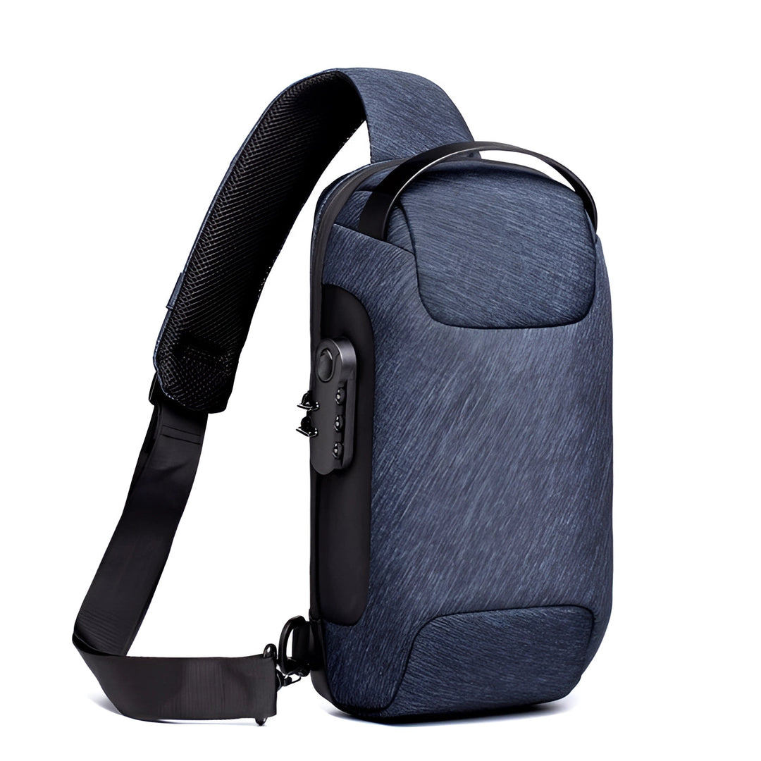 "Ergonomischer USB Rucksack Herren, Anti-Diebstahl, wasserdicht, für Pendeln/Reisen, mit USB-Port, Schwarz"