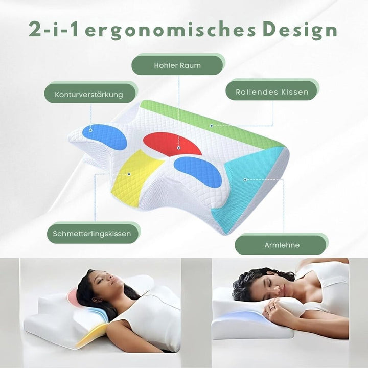 Ergonomisches orthopädisches Kissen aus Memory-Schaum zur Nacken- und Rückenschmerzlinderung, verbessert Schlafqualität.