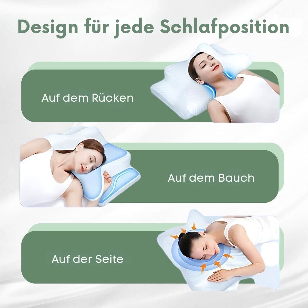 Ergonomisches orthopädisches Kissen aus Memory-Schaum zur Nacken- und Rückenschmerzlinderung, verbessert Schlafqualität.