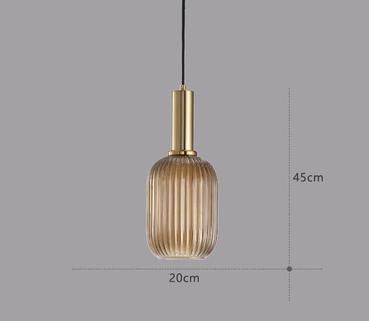 Lampe à suspension rétro en verre coloré